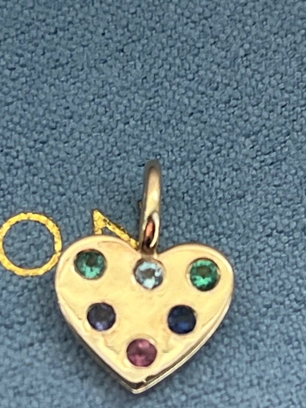 Ariel Gordon 14K Yellow Gold Bestie Acrostic Heart Multi Gemstone Pendant Charm